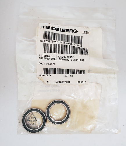00.520.2259 HEIDELBERG grooved ball bearing 61805-2RZ