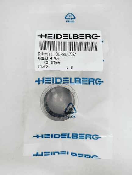 00.550.0758 heidelberg overrunning clutch hf 2520