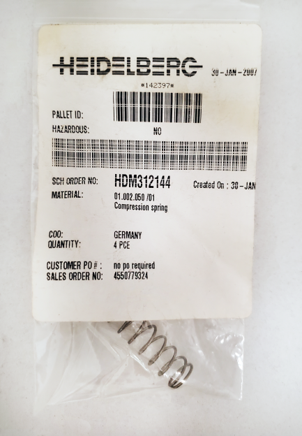 01.002.050/01 Heidelberg COMPRESSION SPRING