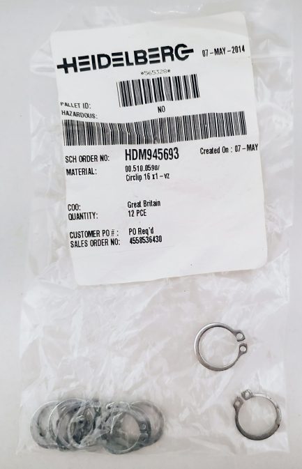 00.510.0590/ HEIDELBERG CIRCLIP 16X1-VZ