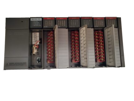 ALLEN BRADLEY 7 SLOT RACK 1746-A7 B  WITH SLC 500 POWER SUPPLY 1746-P1 SERIAL  A