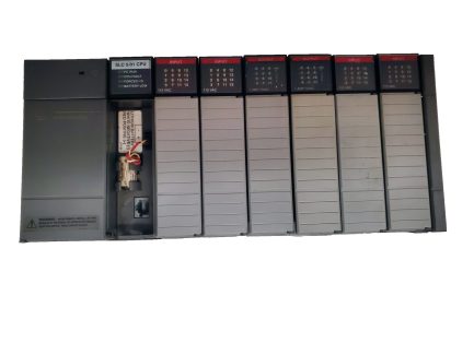 ALLEN BRADLEY 7 SLOT RACK 1746-A7 B  WITH SLC 500 POWER SUPPLY 1746-P1 SERIAL  A