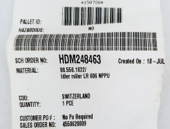 00.550.1022 HEIDELBERG  Idler roller LR 600 NPPU